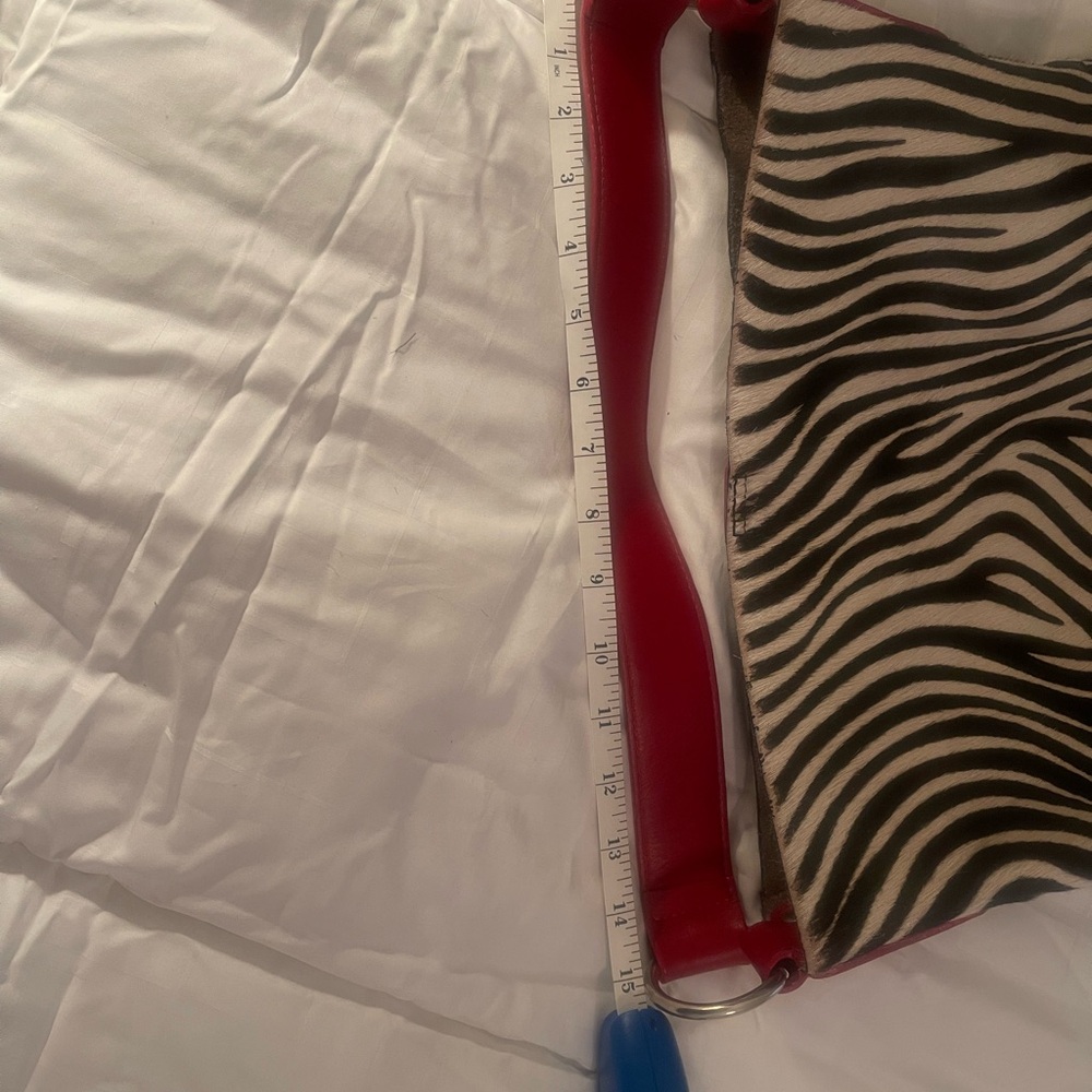 Zebra Print Bag with Red Handle